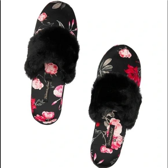 VICTORIA'S SECRET Signature Satin Slipper Floral - Picture 2 of 2